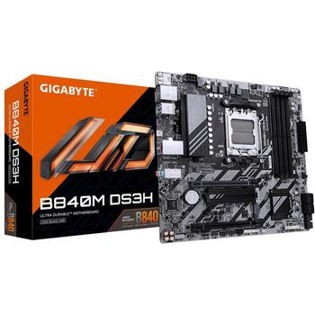Gigabyte B840M DS3H mātesplate, 2xPCIe 4.0 M.2, 2.5GbE LAN, USB 3.2 Gen 1, 8+2+2 fāzes VRM, līdz 8200MHz DDR5 (B840M DS3H)