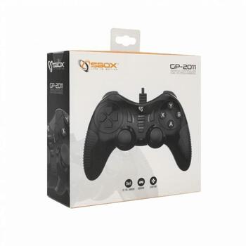 Sbox Spēļu pults GP-2011, 19 taustiņi, 1,56m, USB 2.0, melna, vibrācija, saderīgs ar PS3, Windows 7/8/10, Android TV (GP-2011)