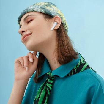 Manta Беспроводные наушники MTWS010W, 6ч, Bluetooth 5.3, Hi-Fi, Встроенный микрофон, Активное шумоподавление (MTWS010W)