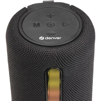 Denver Портативная Bluetooth колонка BTL-330B 111151020890, 2x5 W, 1200 mAh, Bluetooth 5.3, microSD, LED подсветка (111151020890)