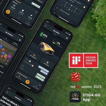 STIGA A 15V robotizēts zāles pļāvējs GPS RTK AI kamera bez vadiem līdz 1500m² 18cm 25.2V 5Ah 110min 24m/min 45% 20 zonas 2R7112028/ST1 (2R7112028/ST1)