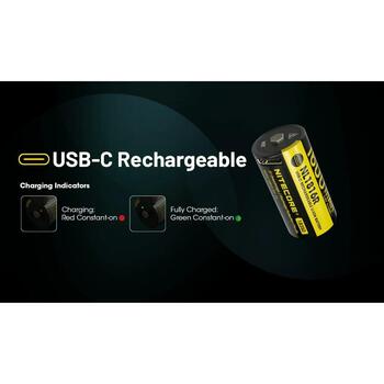 Nitecore Аккумуляторы NC-NL1816R, 1600 мАч, 3.6 В, 18350, USB-C зарядка, 3A разряд, защита (NC-NL1816R)