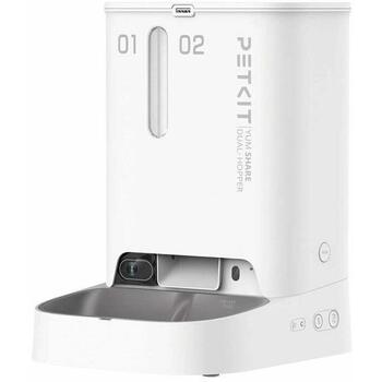 Petkit YumShare Dual-hopper 2 Automātiskā barotava ar kameru P591 2, 5L, ABS, 304 nerūsējošais tērauds, balta (P591 2)