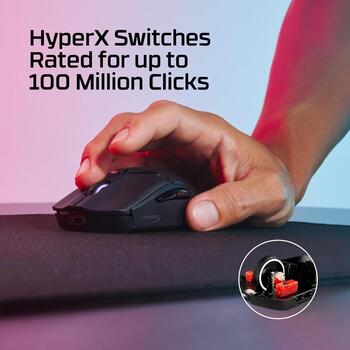 HyperX Pulsefire Haste 2 Mini 7D388AA, беспроводная игровая мышь, 26000 DPI, 650 ips, 1000 Hz, 6 кнопок, 100 млн нажатий (7D388AA)