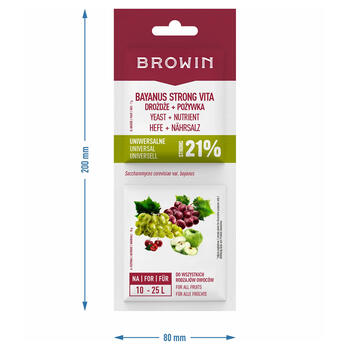 Browin винные дрожжи + питательные вещества, 400537, 17 г, 25 Л, для белого, красного, розового вина (400537)