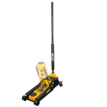 JCB гидравлический домкрат JCB-TZA830003, 3т, 508мм, 75мм, двухпоршневой, поворотные колеса, предохранительный клапан (JCB-TZA830003)