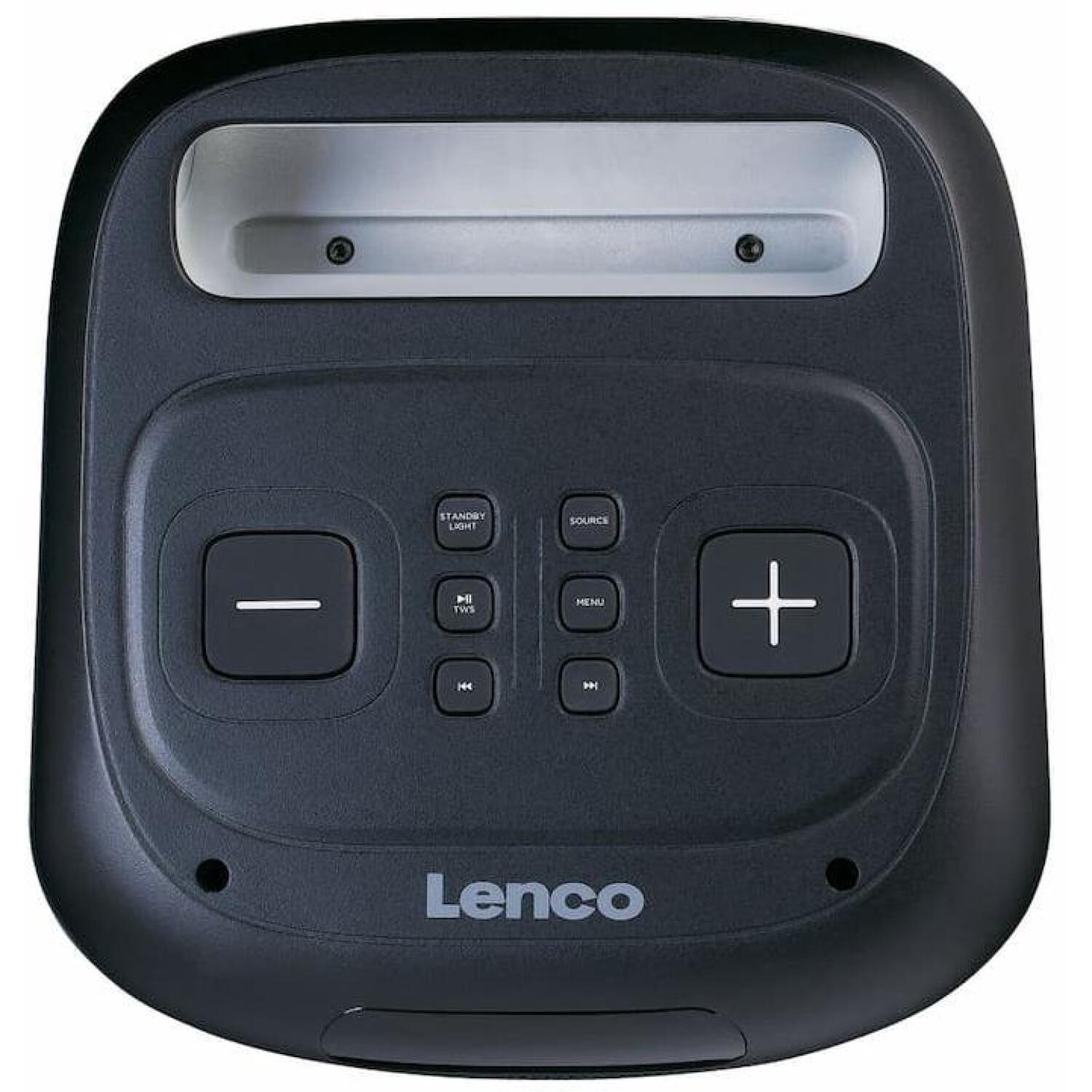 Lenco PA-101BK Bluetooth-колонка, 100 Вт RMS, IPX4, 14 ч, LED, TWS, микрофон, USB (PA-101BK)