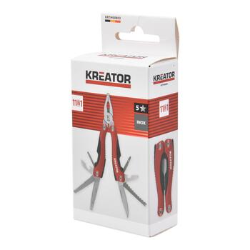 Kreator многофункциональный инструмент KRTH00803, 110 мм, 11 функций, 56 мм длина резания, 1.20 мм толщина лезвия, складной (KRTH00803)