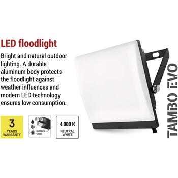 Emos LED прожектор TAMBO EVO ZS2534, 30 W, 3000 lm, IP65, черный, 4000 K, 110°, алюминий, пластик (ZS2534)