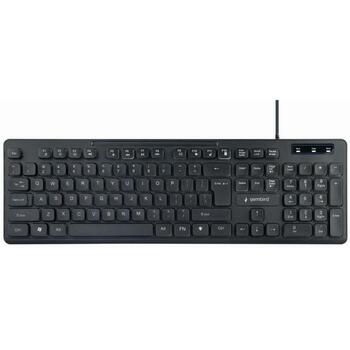 Клавиатура Gembird KB-UML-02, USB, 104 клавиши, LED подсветка, 1.4 м кабель, черный, мультимедийные клавиши (KB-UML-02)