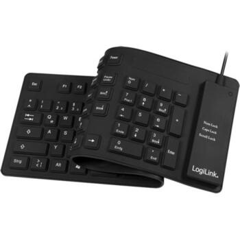 Logilink Klaviatūra ID0019A, 109 taustiņi, USB, ūdensizturīga, melna, Vācu QWERTZ izkārtojums (ID0019A)