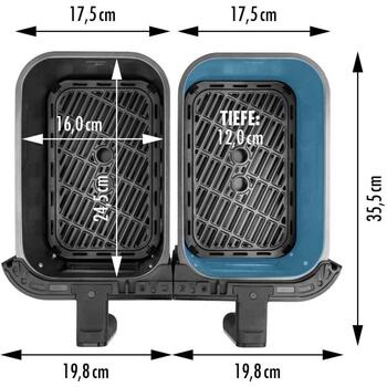 Gastroback Аэрофритюрница 42586, 9л, 2900Вт, 2 корзины, 10 программ, сенсорный экран, детали, моющиеся в посудомоечной машине (42586)