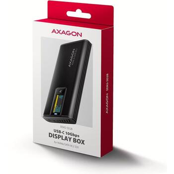 EEM2-SD2B Obudowa zewnętrzna aluminiowa bezśrubowa USB-A/C 3.2 Gen2 M.2 NVMe/SATA wyświetlacz LED, czarny (EEM2-SD2B)