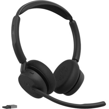 Jabra austiņas Evolve3 45 MS 34599-999-999, USB-A, Bluetooth 5.3, 36 h, 21 h, 30 m, 20-20000 Hz, 16 Ω, 4 mikrofoni (34599-999-999)