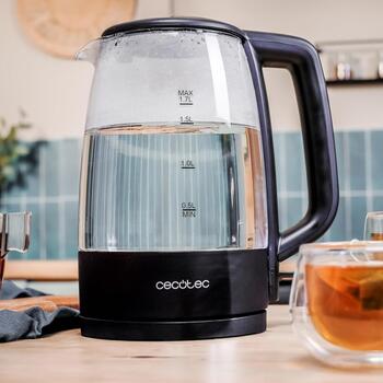 Cecotec Чайник ThermoSense 320 Clear 169, 2200 W, 1.7 L, стекло, 360° поворотная база, черный/прозрачный (169)