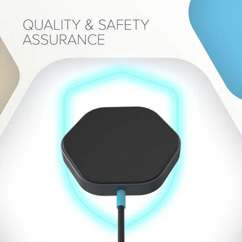 Bezvadu lādētājs ar 30 W maksimālo jaudu un HEXAGON dizainu Wireless Charger HEXAGON 110 Tumši Pelēks Zils CNS-WCS110 CANYON (CNS-WCS110)