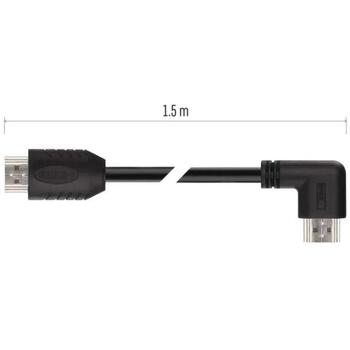 Emos Ātrgaitas HDMI kabelis S10110, 1,5 m, 18 Gbit/s, 4K, 3D, Ethernet, ARC, A spraudnis – A spraudnis, taisns un leņķisks (S10110)