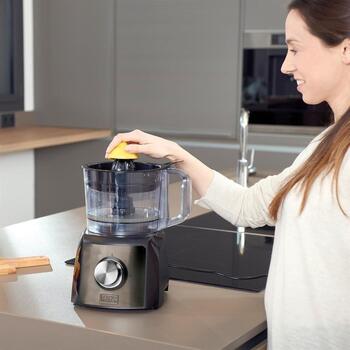 Black Decker Кухонный комбайн ES9250050B, 1200W, 1.5L, 2 скорости, 8 аксессуаров, нержавеющая сталь (ES9250050B)