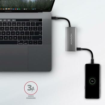 Axagon USB centrmezgls HMC-4G2 4 porti, 2x USB-A 10 Gbps, 2x USB-C 10 Gbps, strāvas kabelis 13 cm (HMC-4G2)