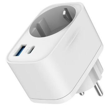 Gembird Зарядное устройство TA-ACPDQC20-01-W 20W, 2 порта, 110-230V, 3680W, 3A, 2.22A, 1x USB 2.0, 1x Type-C (TA-ACPDQC20-01-W)