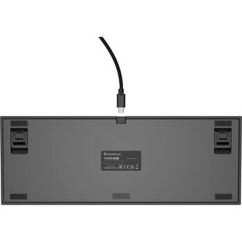 Genesis vadu spēļu tastatūra THOR 404 TKL 30743423, USB, angļu (US), Kailh Box Brown V2, melna, Hot-Swap, mehāniskā, 1.8 m (NKG-2071)