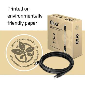 Club3D кабель DisplayPort CAC-1061 5м, 32.4Gbps, 1.4, 28AWG, черный, золотые контакты, защелкивающиеся разъемы (CAC-1061)