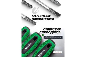 Rockforce Набор отверток и бит RF-10100, 100 шт, CrV, магнитный наконечник, двухкомпонентная рукоять (RF-10100)