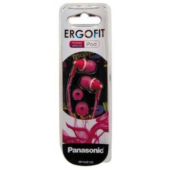 Panasonic Наушники RP-HJE125E-P, 1.1m, 97dB, 16Ω, 10.7mm, 10-24000Hz, 3 сменные насадки (RP-HJE125E-P)