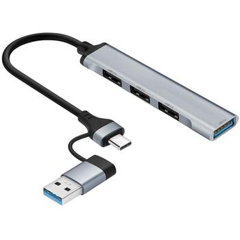 Tracer Адаптер A-4 TRAPOD47499, 4 порта, USB 3.0, 3 x USB 2.0, алюминиевый корпус (TRAPOD47499)