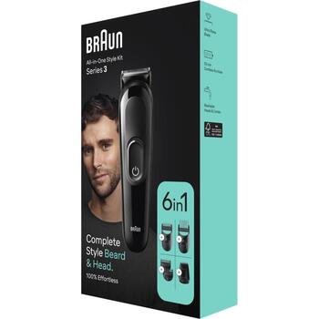 Braun Trimmeris MGK3420, bezvadu, 18 garuma pakāpes, akumulators, melns (MGK3420)