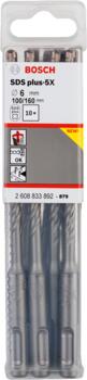 Triecienurbis SDS plus-5X 6x100x160 mm, 10 gab., Perforatora urbjiem PRO SDS PLUS-5X TRIECIENURBIS PERFORATORIEM, 2608833892, BOSCH (2608833892)