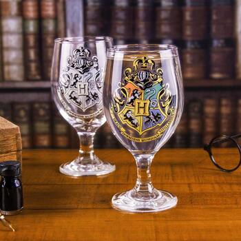 Paladone Hogwarts krāsu mainošs ūdens glāze PP4259HP, 400ml, daudzkrāsains, oficiāli licencēts Harija Potera produkts (PP4259HP)