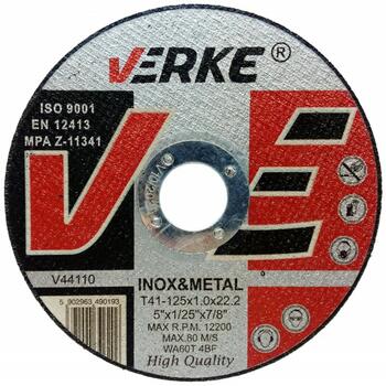 Griezējdisks metālam 125x1.0x22.23mm, VERKE (V44110)