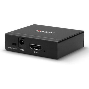 Lindy видеораспределитель 38158, 2 HDMI 4K 60Hz 4:2:0, управление EDID, компактный дизайн (38158)