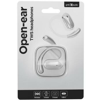 Gembird наушники OWS-01-W Bluetooth, 3 ч воспроизведения, 9 ч с зарядным кейсом, 10 м беспроводной, Li-Poly, 45 г, Ear-hook (OWS-01-W)