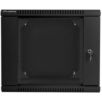 Lanberg шкаф установки, WF02-6609-10B, 600mm, 600mm, 9U, 60kg, 2 слота для вентиляторов, IP20, стеклянная дверь (WF02-6609-10B)
