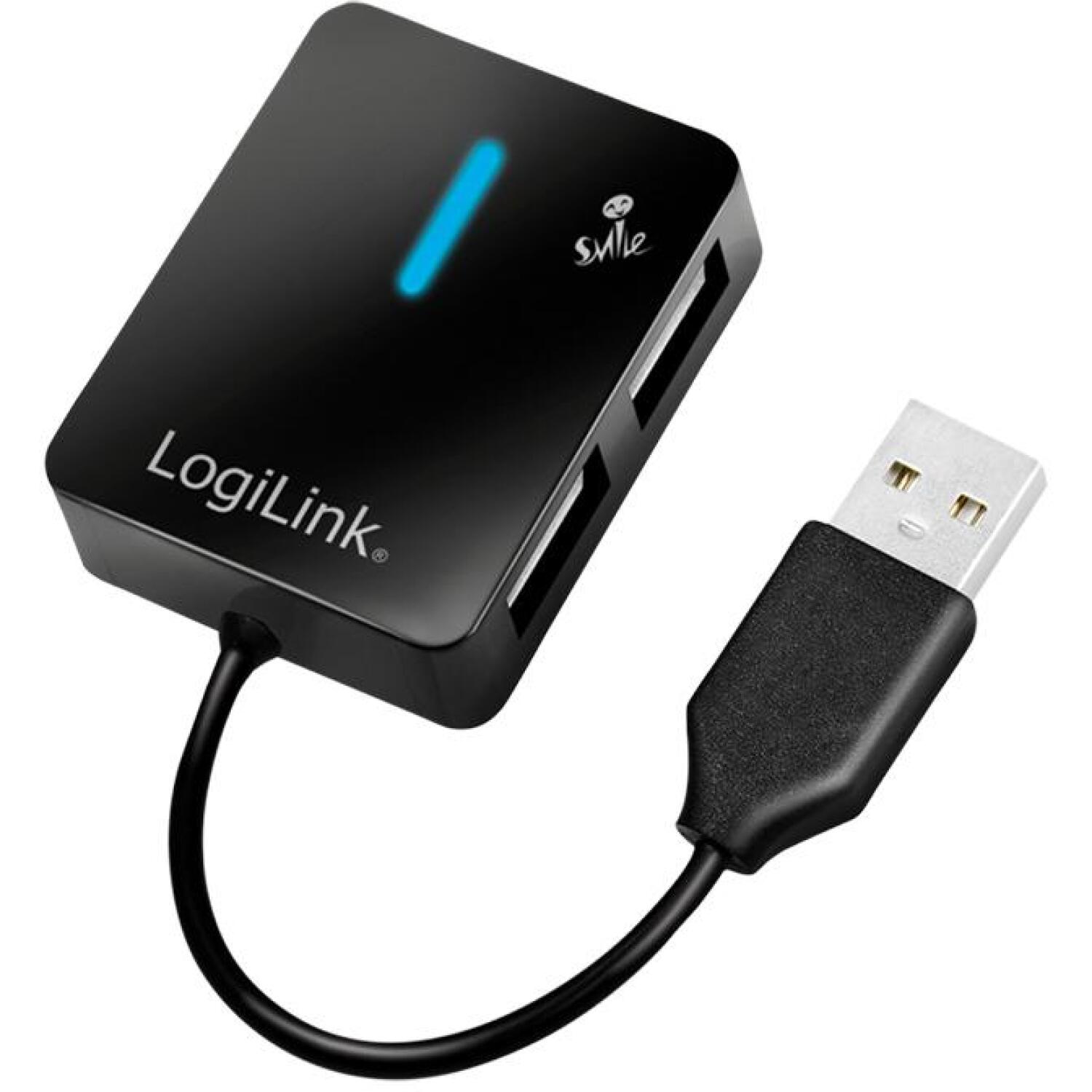 LogiLink USB 2.0 4-портовый хаб UA0139, 4xUSB 2.0, 480 Мбит/с, черный, Plug&Play (UA0139)