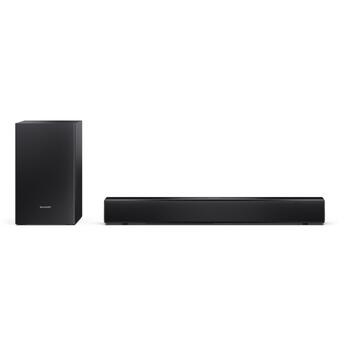 Sharp Компактная 2.1 Звуковая панель с беспроводным сабвуфером HT-SBW121, 240 Вт, Bluetooth, беспроводное соединение, черный (HT-SBW121)