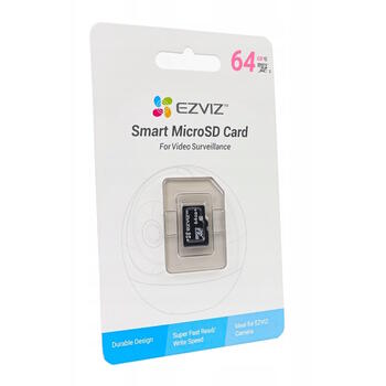 Ezviz CS-CMT-CARDT64G-D карта MicroSD, 64GB, UHS-I класс 10, чтение 90MB/s, запись 50MB/s, для Full HD записи (CS-CMT-CARDT64G-D)