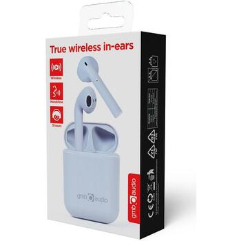 Gembird Austiņas TWS-SEA-GW, 10m, 20-20000Hz, 200mAh, Li-Poly, uzlādes indikators, pieskāriena kontrole (TWS-SEA-GW)