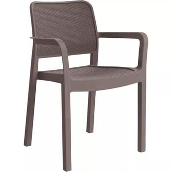 Keter Samanna садовый стул бежевый 29199558587, 53x58x83см, 2.8кг, имитация ротанга, устойчив к УФ (29199558587)
