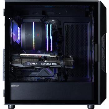 Zalman I3 NEO V2 BLACK, ATX vidējais torņa korpuss, 4x120mm RGB ventilatori, melns (I3 NEO V2 BLACK)