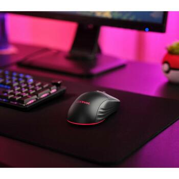 Trust USB оптическая мышь GXT 926 Redex II 25126, 10000 DPI, 6 кнопок, RGB подсветка, беспроводная, аккумулятор (25126)