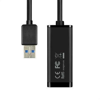 Axagon Adapteris ADE-SR 1GB, USB 3.0, Ethernet RJ-45, 10/100/1000 Mbit/s, Plug and Play, strāvas adapteris, melns (ADE-SR)