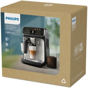 Кофеварка Philips EP4443/70, мощность 1500 Вт, объем резервуара для воды 1.8 Л, 2 чашки, 2 носика, 12 программ, TFT дисплей (EP4443/70)
