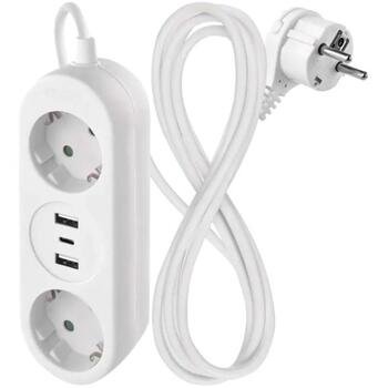 Emos Удлинитель P02214E, 1,4 м, 2 розетки, 2×USB-A, 1×USB-C, 3680 Вт, защита от детей (P02214E)