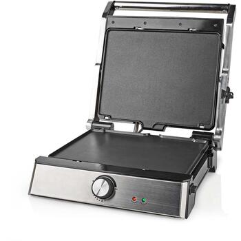 Nedis контактный гриль KAGR151FSR, 2000W, 29x23см, съемные пластины, регулируемая температура, полностью открывается (KAGR151FSR)