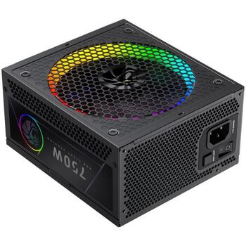 Gamemax barošanas bloks RGB PRO 750G, 750 W, Zelta, Pilnībā modulārs, 140 mm ventilators, 12 V (RGB PRO 750G)