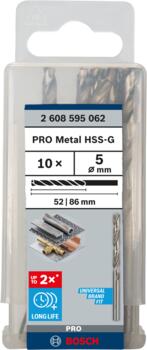 HSS-G urbji metālam 5.0mm, 10gab., Urbjmašīnām/skrūvgriežiem PRO METAL HSS-G STANDARTA SPIRĀLVEIDA URBJA GARUMS, 2608595062, BOSCH (2608595062)