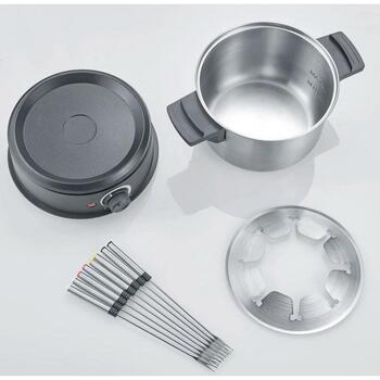 Severin Фондю 2470, 1500 W, 1.4 л, 2.2 кг, Нержавеющая сталь, Пластик, 11 единиц в упаковке (2470)